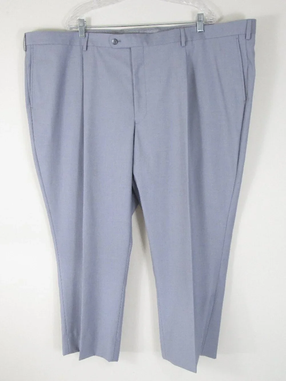 Pierre Loren Big & Tall Solid Light Gray Two Button Suit Size 56R Pants 52 X 29